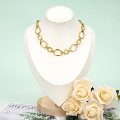 UMAOKANG 2 Meters Stainless Steel Oval Chain on Spool Gold Plated Chains for Jewelry Making Men and Women Chain Necklace DIY - color: Oval Gold