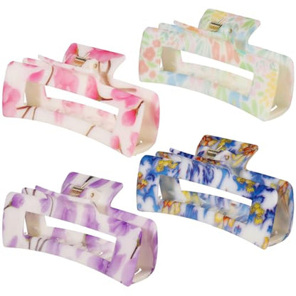 laxizar 4 Pcs Hair Clips 4.1 Inch Claw Cips Floral Hair Accessories - color: floral print 2