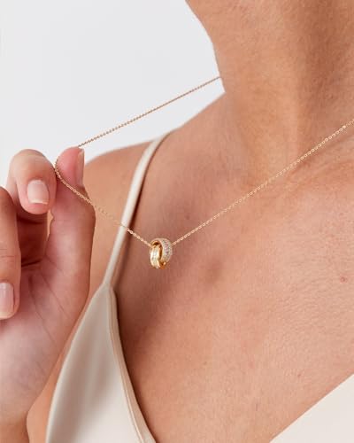 14K Gold Plated CZ Minimalist Dainty Pendant Necklace | Gold Necklace for Women | Daily Wear Gold Jewelry - color: gold