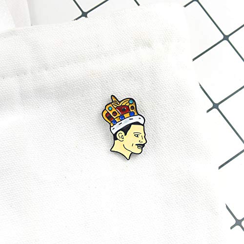 Premium Handmade Enamel Lapel Pin Brooch Badge - color: Freddie with Crown, size: 1 Pin