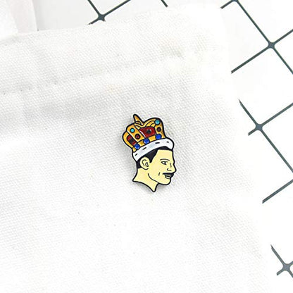 Premium Handmade Enamel Lapel Pin Brooch Badge - color: Freddie with Crown, size: 1 Pin