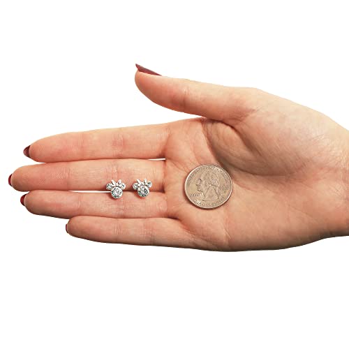 Minnie Mouse Birthstone Stud Earrings Women | Birthstone Earrings for Women - color: April-Clear Crystal