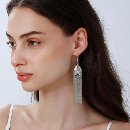 Ritach Dangle Earrings for Women 14k Gold Formal Fringe Long Dangle Tassel Earrings Chandelier Jewelry for Party Prom - style: NST-F