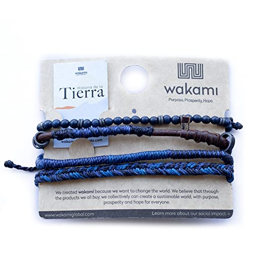 Wakami Charm Bracelet Stack Beaded Stackable Bracelets for Women - color: Blue | 7.5IN