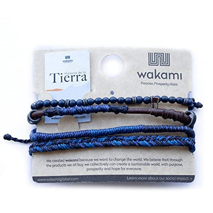Wakami Charm Bracelet Stack Beaded Stackable Bracelets for Women - color: Blue | 7.5IN