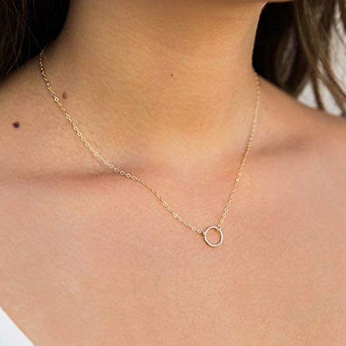 Turandoss Dainty Layered Choker Necklace, Handmade Y Pendant Necklace Multilayer Bar Disc Necklace Adjustable Layering Choker Necklaces for Women - style: 2PCS - simulated Pearls&Circle