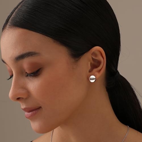 LeCalla 925 Sterling Silver Stud Earrings for Women | Pierced Omega Back Earring | Omega Earrings Jewelry Gift for Her, Wife | Daily Wear & Special Occasion Earring - color: Omega Back 01