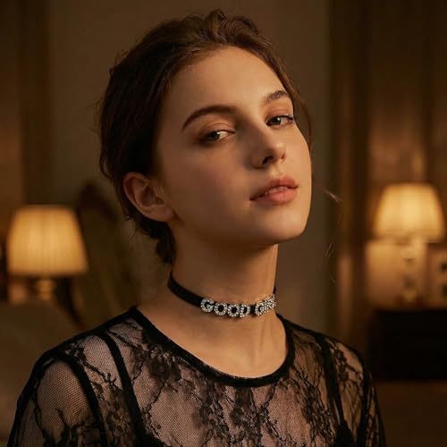 2PCS Cute Punk Goodgirl Heart Gothic Leather Choker Necklaces for Women | Love Collars For Lover Girlfriend,Adjustable Jewelry with Chain For Valentine's Day,Sweet Dating,Halloween Outfits