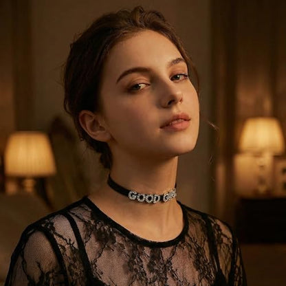 2PCS Cute Punk Goodgirl Heart Gothic Leather Choker Necklaces for Women | Love Collars For Lover Girlfriend,Adjustable Jewelry with Chain For Valentine's Day,Sweet Dating,Halloween Outfits