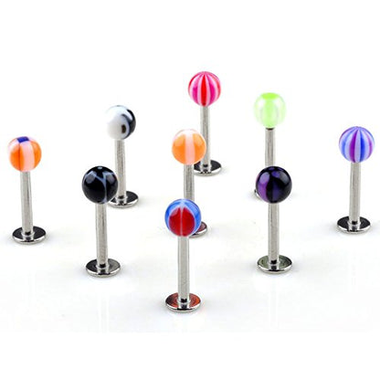 Skylarking 110 PCS Body Jewelry Piercing Eyebrow Navel Belly Tongue Lip Bar Ring 22 Styles