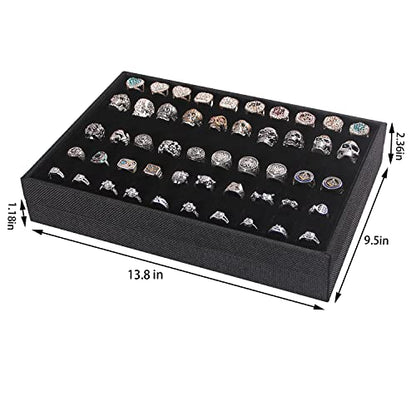 Julysky 2 PCS Stackable Ring Tray for Drawer,Jewelry Holder Organizer,Ring Display Stand for Selling - size: 100 Slot Ring Tray + 100 Slot Ring Tray
