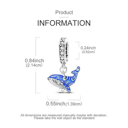 Birthday Fashion Heart Dangle Charm for Bracelets and Necklace Pendant Bead Charms Jewelry Present for Women Family Friends - style: Blue Whale
