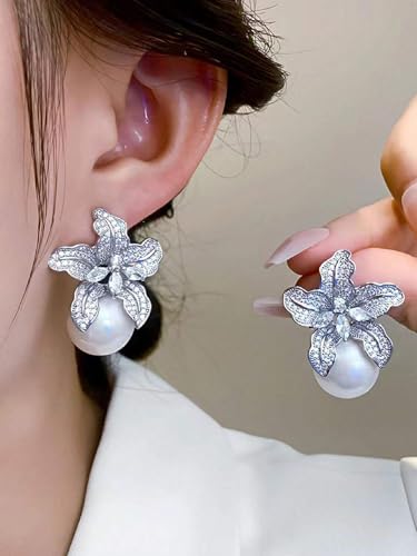 Retro Pearl Stud Drop Earrings Elegant Faux Pearl Stud Earrings For Women Exquisite Wedding Engagement Jewelry Gifts - style: Style 1