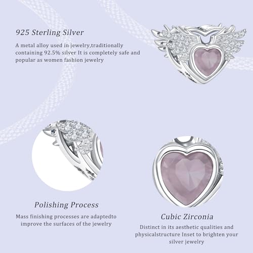 S925 12 Months Birthstone Charm for Pandora Bracelet, Gift on Birthday Christmas Mothers Valentines Anniversary Graduation, for Women Mom Daughter Friend Family Sister Aunt Grandma - color: June