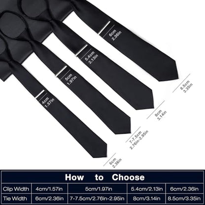 HONEY BEAR 1.97" 2.12" 2.36" Standard Tie Clip for Men Business Wedding | Classic Minimalist, Steel-Plated Copper Base, Gift-Boxed, Thickened, Rounded Corners, Easy to Slide On, No Snag or Wrinkle - style: Matte Black 5.4cm