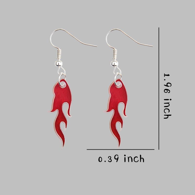 Halloween Earrings Set for Women Geometric Earrings 80s 90s Earrings Halloween Costumes Accessories for Women Halloween Gifts - style: flame