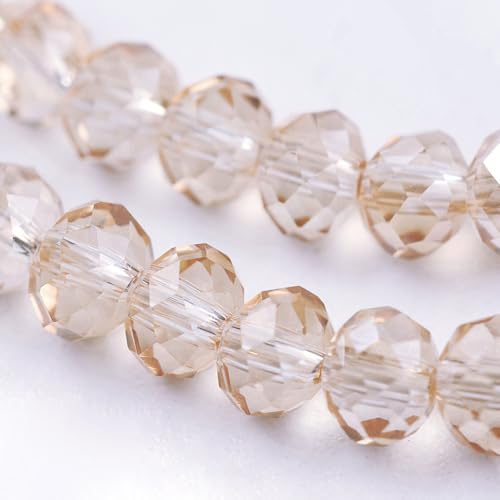 1110pcs Faceted Rondelle Glass Seed Beads 3x2mm Mini Crystal Loose Spacer Beads for DIY Friendship Bracelet Necklace Beading Craft Jewelry Making Ornament, Pale Goldenrod - color: Pale Goldenrod