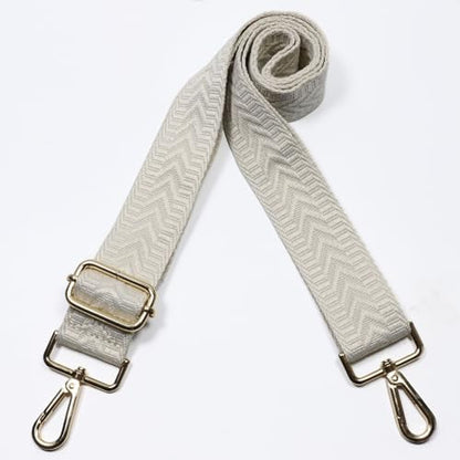 Kolti Purse Strap Replacement Crossbody Handbag Stripe Wide Adjustable - color: Gold Buckle-409