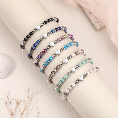 Best Friend Bracelet Gifts for Women Sister Bestie, Christmas Gift for Teens Mom Daughter Granddaughter Birthday Gift for Her Stocking Stuffers - color: Amazonite-Daughter 2