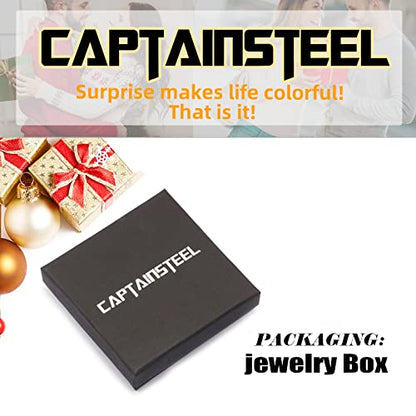 CaptainSteeL Cuban Bracelet for Men Stainless Steel Chain Link Bracelet | 8mm Width,7/7.5/8/9 Inch Length, Silver/18K Gold Plated,Men Bracelet,Waterproof Bracelet,Bithday ,Christmas gift - color: Dense Chain SteeL, size: 8in