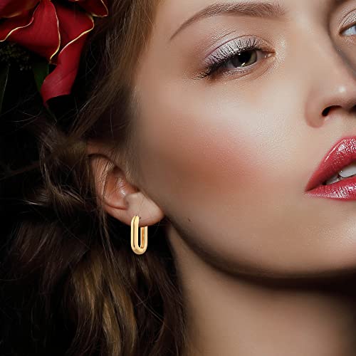 9 Pairs Gold Chunky Hoop Earrings Set for Women, 14K Gold Plated Twisted Huggie Hoop Earring Hypoallergenic, Lightweight Thick Open Hoops Earrings Jewelry Gifts. - color: B-9 Silver Hoop Earrings