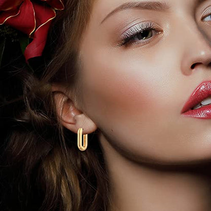 9 Pairs Gold Chunky Hoop Earrings Set for Women, 14K Gold Plated Twisted Huggie Hoop Earring Hypoallergenic, Lightweight Thick Open Hoops Earrings Jewelry Gifts. - color: B-9 Silver Hoop Earrings