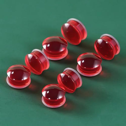 Precise Dimensions Set Color Acrylic O-Ring Ear Plugs Tunnels Gauges Stretcher Piercings Kit - color: Red, size: 19-22mm