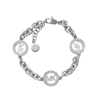 Michael Kors Silver-Tone Bracelet for Women; Bracelets; Jewelry for Women - color: Circle Logo Chain