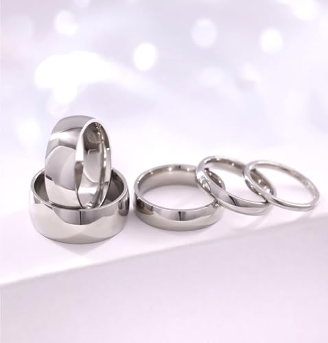 TIGRADE 2mm 4mm 6mm 8mm 10mm Titanium Ring Plain Dome High Polished Wedding Band Comfort Fit Size 3-15 - color: Silver 10mm
