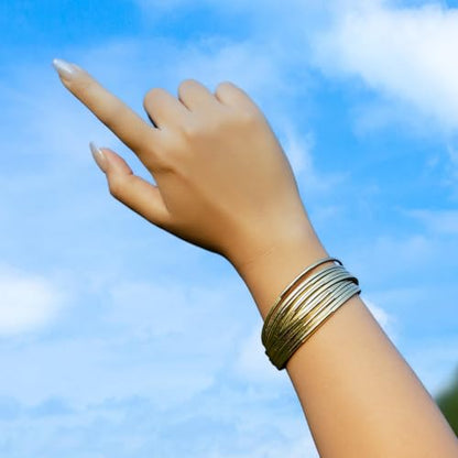 Gold Tube Leather Wrap Bracelets Boho Chunky Stackable Layered Western Cuff | Stacked Bohemian Cool Magnetic Clasp Bangles Statement Cowgirl Hippie Country Festival Accessories for Women Trendy - color: Gold