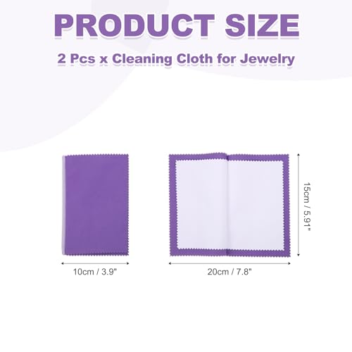 PATIKIL 5.9"x7.9" Jewelry Cleaning Cloth, 2 Pack Double-Sided Fleece Polishing Cloth for Gold, Silver and Jewelry, Dark Purple - color: Dark Purple, size: 5.9"x7.9"