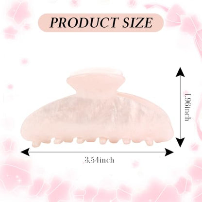 2Pcs Hair Claw Clips for Women Hair Accessories Daily Gift - color: Pink and Cream Yellow