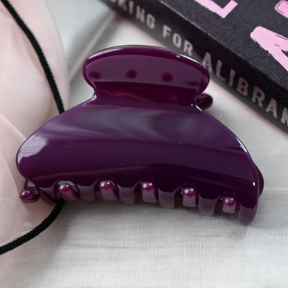 Handmade Celluloid Acetate French Design Barrettes Tortoise Shell Claws Hair Claw Luxury Fashion Accessories Hair Clip for Women (grape purple) - color: grape purple