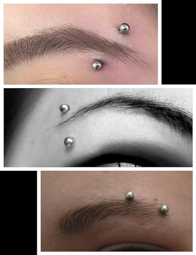 Eyebrow Piercing Jewelry Surgical Steel Curved Barbell Tiny Eyebrow Ring Vertical Labret Lip Jewelry Ear Rook Navel Small Belly Button Ring for Women Men 20g 16g 6mm/8mm/10mm/12mm - color: 16g,silvertone