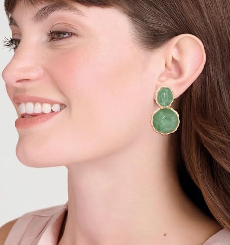 Resin Earrings for Women Acrylic Water Ripple Earring Boho Dangle Drop Earring - color: Green