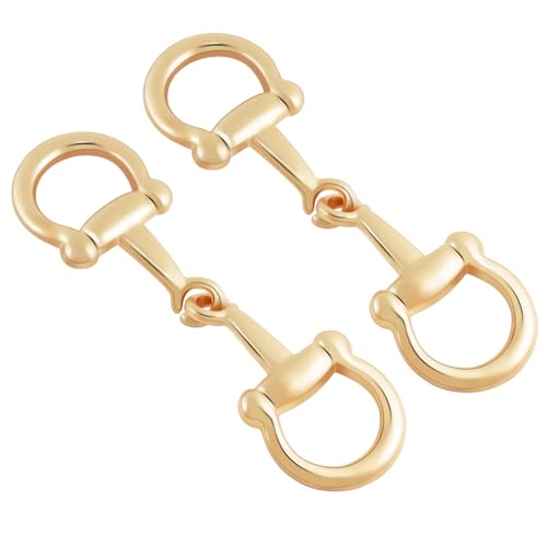CooBigo 2pcs Scarf Ring Buckles, Metal Horsebit Silk Scarf Buckle, Scarves Rings and Slides for Women Scarves Clips, Shawls Clasp, Clothing Fashion Accessories (Gold) - color: Gold 2pcs