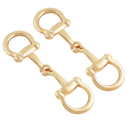 CooBigo 2pcs Scarf Ring Buckles, Metal Horsebit Silk Scarf Buckle, Scarves Rings and Slides for Women Scarves Clips, Shawls Clasp, Clothing Fashion Accessories (Gold) - color: Gold 2pcs