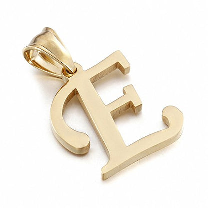 Initial Charms Gold Initial Pendant 14k Gold Letter Charm Name Pendant for Women and Men - style: E