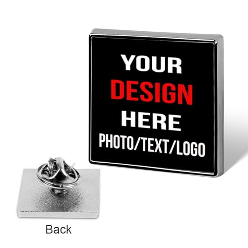 Custom Pins Custom Lapel Pins Customized Buttons Cute Pin for Backpacks Personalized Pin Add Logo Text Photo - color: Square
