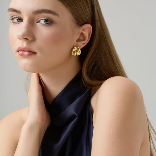Green Crystal huggie gold hoop earrings for women Girls,14K Gold Plated with 925 Sterling Silver Post color Cubic Zirconia dainty cute Earrings| CZ Stud Earring - color: Infinity Knot Earrings