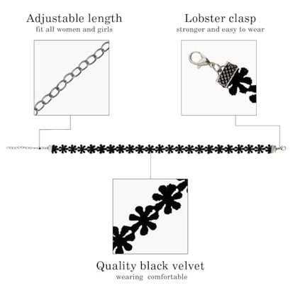 Choker Necklace for Women, Choker Necklaces for Woman, Black Choker, Chokers for Women - color: Bronze and Black 8pcs