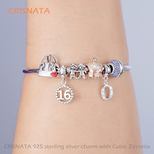 26 Letter Pendant Charms, Polished 925 Sterling Silver Complete Initial A-Z Dangling CZ Stone Alphabet Beads, fits European Bracelet Necklace, Gift for Mother/Father/Daughter/Son/Sister/Aunt - color: Letter O CZ Pendant Charm