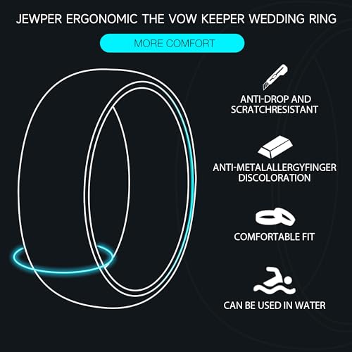 2/4/6/8mm Black/silver/gold Tungsten Rings for Men Womens Couple Fashion Jewelry Promise Engagement Wedding Band Hammered Inner ring inlaid with olive wood Carbide Polished Edge Comfort Fit - color: 8MM gold