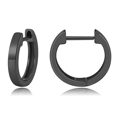 Gacimy Gold Huggie Earrings for Women, 14K Real Gold Plated, Small Hoop Earrings Cartilage Ear Cuff - color: Black, size: 15MM