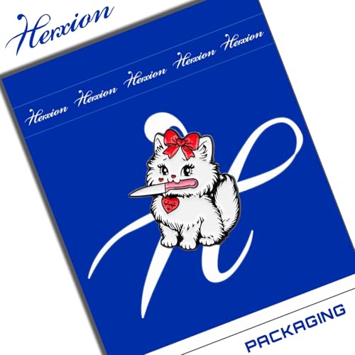 Enamel Pins, Cute Pins for Backpacks, Hat Pins, Novelty Brooch Pins, Backpack Pins, Lapel Pins for Men, Women, Girls, Boys. For Lanyard, Bags, Hats, Caps, Clothing - color: Cute Cat with Knife
