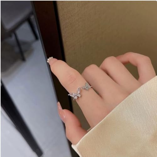 Butterfly Open Ring | Crystal Butterfly Design, Adjustable, Gift for Loved Ones