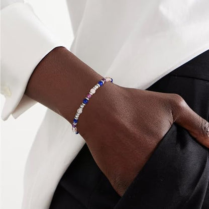 Zocomi Natural Healing Crystal Bracelet for Women, Anxiety Relief Triple Protection 7 Chakras Jewelry Gift for Friends Daughter Mom 6.5+2 Inches - color: Anxiety Relief