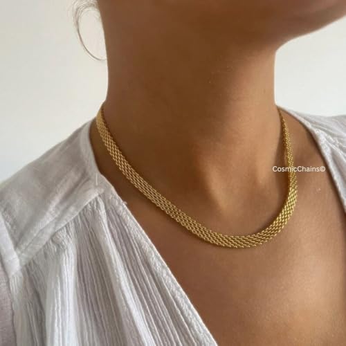 Chunky Chain Necklace for Women Men Bold Gold Statement Jewelry Trendy Layered Accessory - color: C-Chunky Gold Chain Necklace