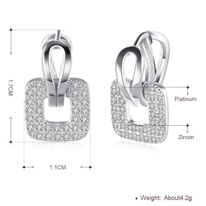 14K Rose Gold Plated Three Row Cubic Zirconia Small Huggie Hoop Earrings Fashion Jewelry for Men Women - color: white-1