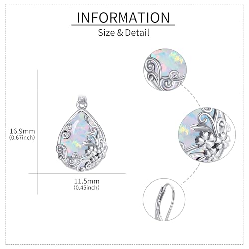 Black Onyx Earrings 925 Sterling Silver Black Onyx Dangle Drop Earrings Filigree Jewelry Gift for Women Girls - style: Opal